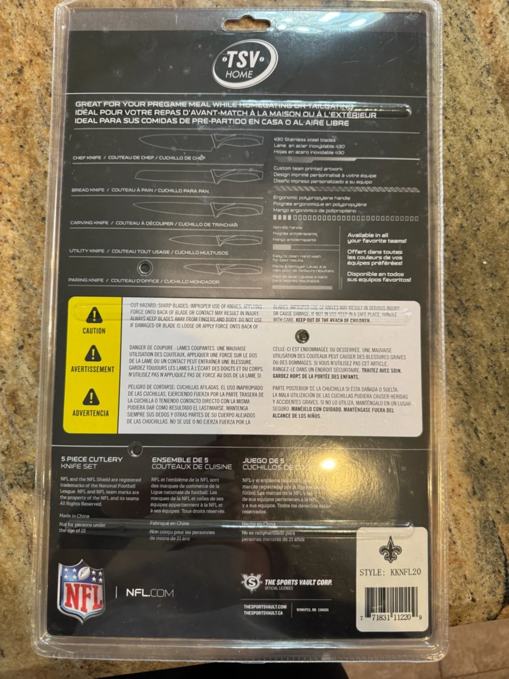 NFL New Orleans Saints 5-Piece Knife Set - Black & Gold